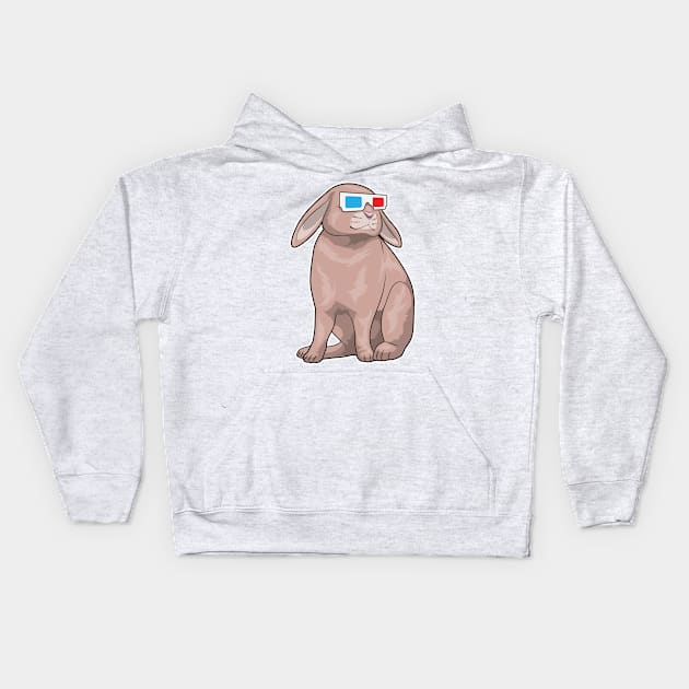 Rabbit Glasses Kids Hoodie by Markus Schnabel